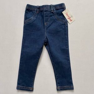 Cat & Jack Baby Girls Pull-On Blue Denim Jeggings (Size 18Months)